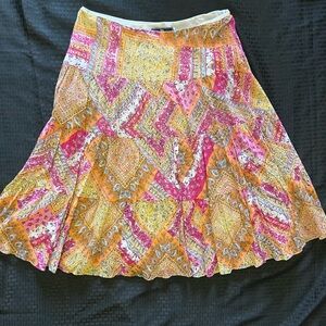American Living A LIne Skirt Womens Size large Pink Yellow Orange Cottag…